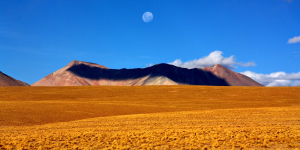 Nearly full Moon over the altiplano